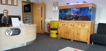 Aquarium at Autospray body repair Cornwall